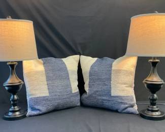 Blue Pillows Lamp Duo