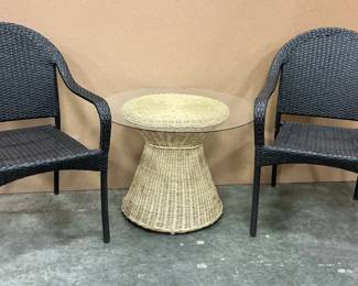 Wicker Chairs Wicker Glass Table