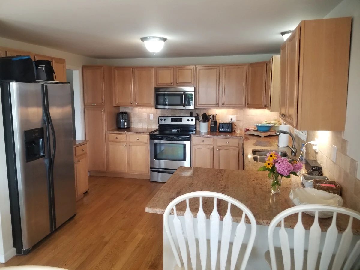 Beautifully updated kitchen with plenty of cabinets!