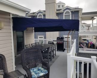 Navy blue awnings