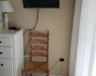 Ladderback chair; TV with bracket