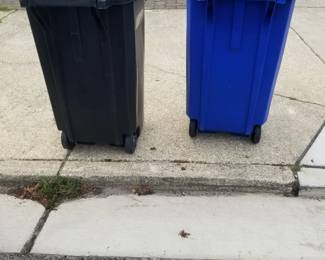 Rolling trash bins