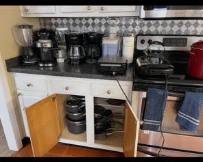 Mickey Mouse Cuisinart waffle maker; Jack LaLanne juicer; Caplhalon cookware