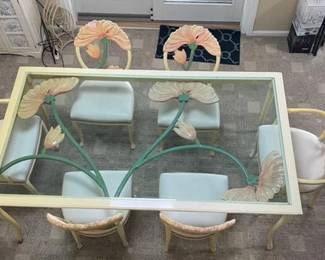 Stunning glass top dining set seast 6