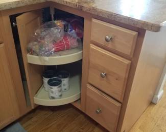 Kitchen features a lazy Susan