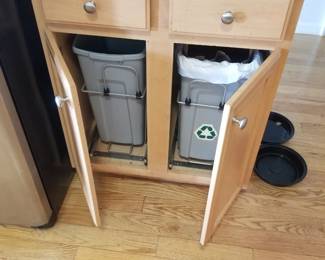 Kitchen features a trash corral