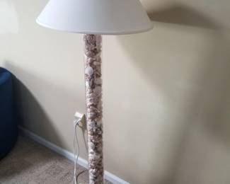 Shell-filled floor lamp