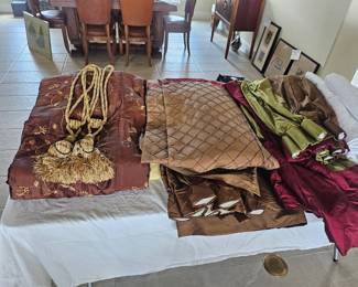 Custom made curtains, 108" long, Italian silks.