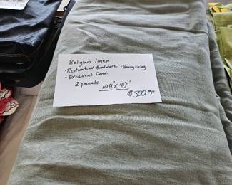 Belgian Linen Curtain Set, from Restoration Hardware. 108" Long, lined as well.