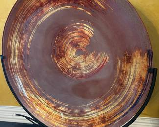 Large Art glass charger