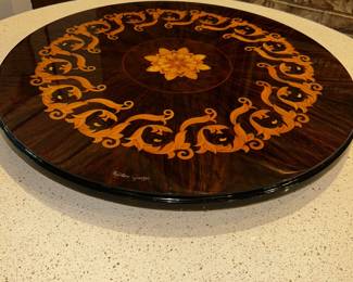 Wooden Inlay Lazy Susan - Mastellone Giuseppe