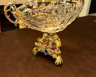 Bohemian crystal fruit bowl