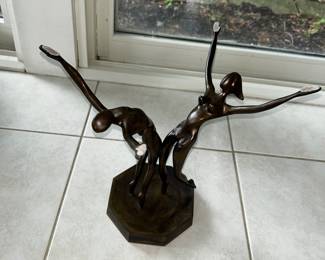 Bronze dancers Sculpture, signed $350