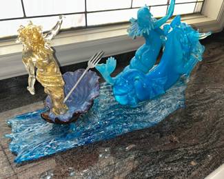Large Murano Poseidon Blown Art Glass Sculpture (repaired head) $650