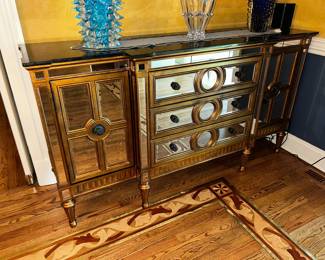 Horchow by Neiman Marcus Golden Mirrored Console $750