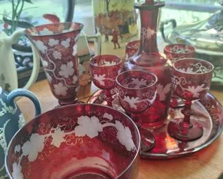 Etched red set