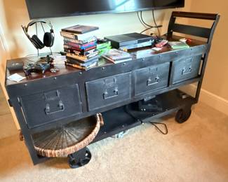 industrial cart with four drawers
