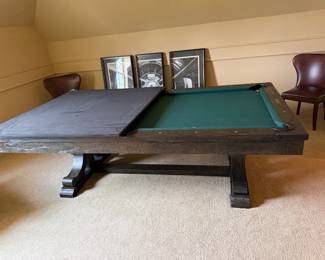 8' pool table Presidential Billiards, show with folded ping pong top