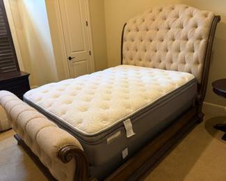 queen sleigh bed, Restonic 15" pillow top