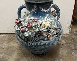 Large Vase With 3D Floral Details
