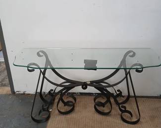 Metal Glass Top Sofa Table