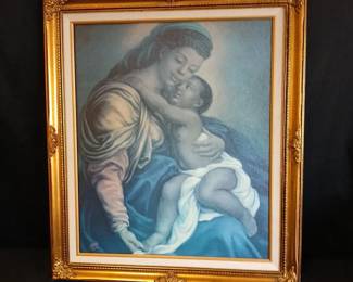 Madonna Child Signed By Tim Ashkar
