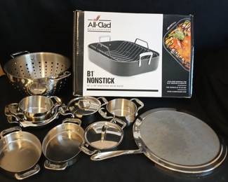 AllClad Roaster, Pans, Strainer