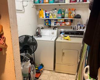washer & dryer, cleaning supplies