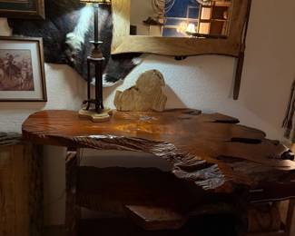 solid redwood shelf