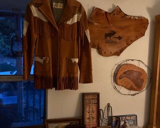 Western decor, fringe jacket, buckskins