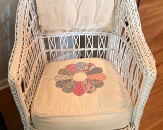 White Wicker Rocker