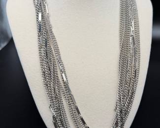Silver Multi-layered Necklace