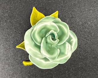 Green Rose Brooch
