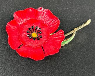Red Flower Brooch