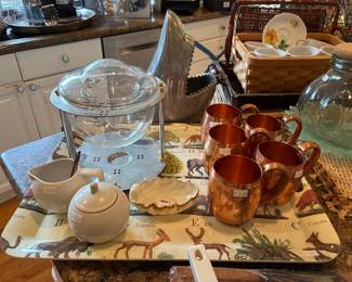 Copper Cups, Serving Tray
