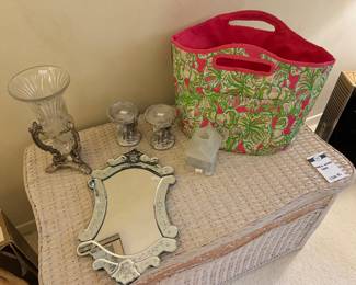 Wicker Chest, Decorative Mirror