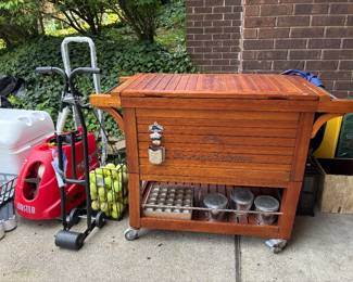 Outdoor Rolling Cooler Cart