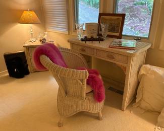 Wicker Desk and Chair