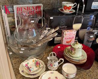 Decorative Plates, Ceramic Pitchers, Glass Pitcher, Silverware, Cookbooks