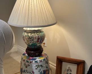 Ceramic Stand, Decorative Lamp, Framed Art