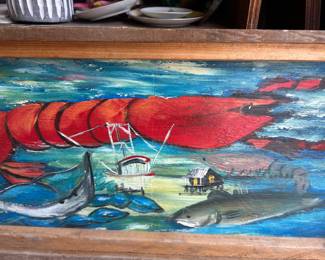 Louisiana symbol oil painting on board, artist signed