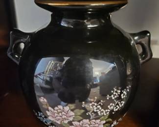 Vintage SophiaAnn Brand Floral Vase With Gold Trim
