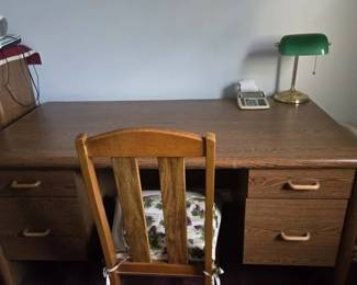 Oak Study Desk With Chair