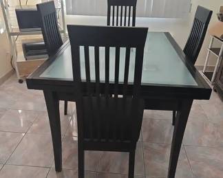 005 Calligaris Black Dining Room Table 4 Chairs