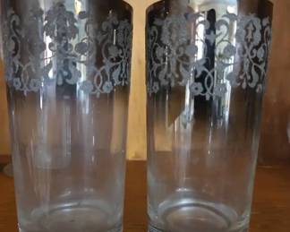 Pair of Vintage Queens Lusterware Highball Glasses