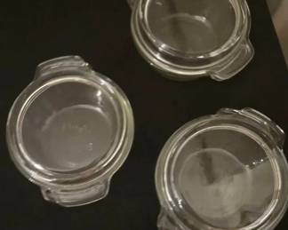 Set of Three Vintage Anchor Hocking Clear Glass Ovenware Casserole Dishes