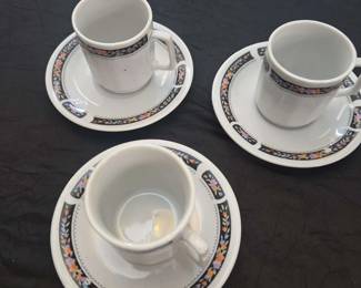 Remington Fine China by Red Sea  ANNA Pattern  Three Footed Demitasse Cups  Saucers