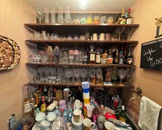 This is just one bar with the best barware collection you will ever find in one home