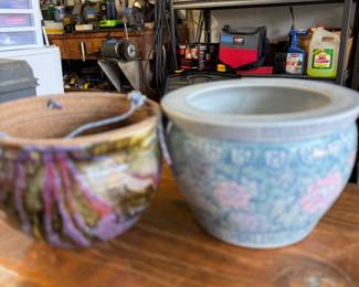 Glazed pottery and beautiful planter