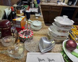 Heart candy  dishes, vintage bakeware